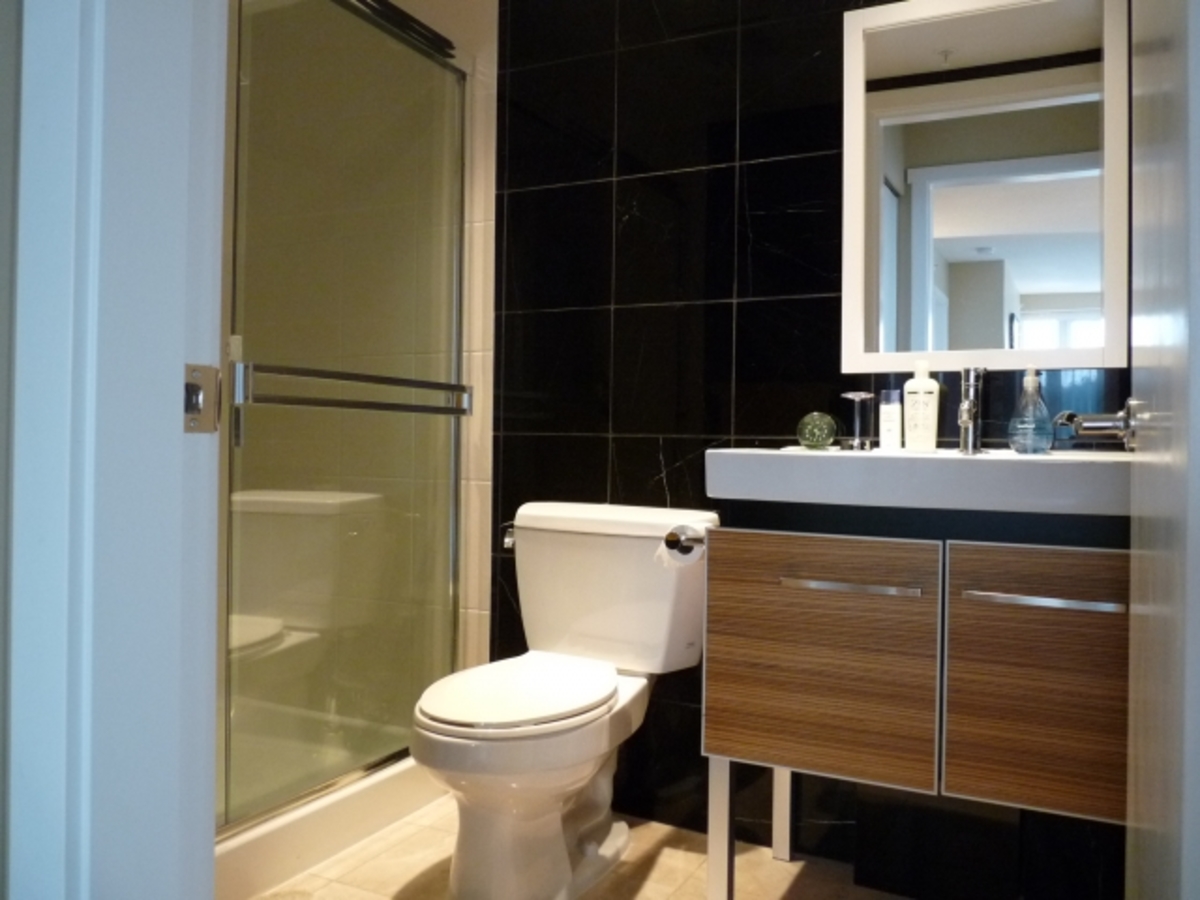 Bathroom at 2701 - 660 Nootka Way, North Shore, Port Moody